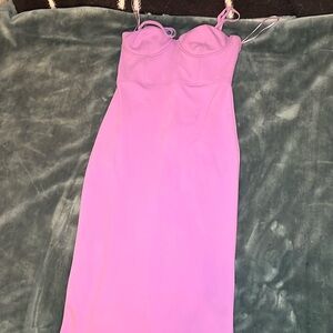Zara Purple Lavender Corset Midi Dress